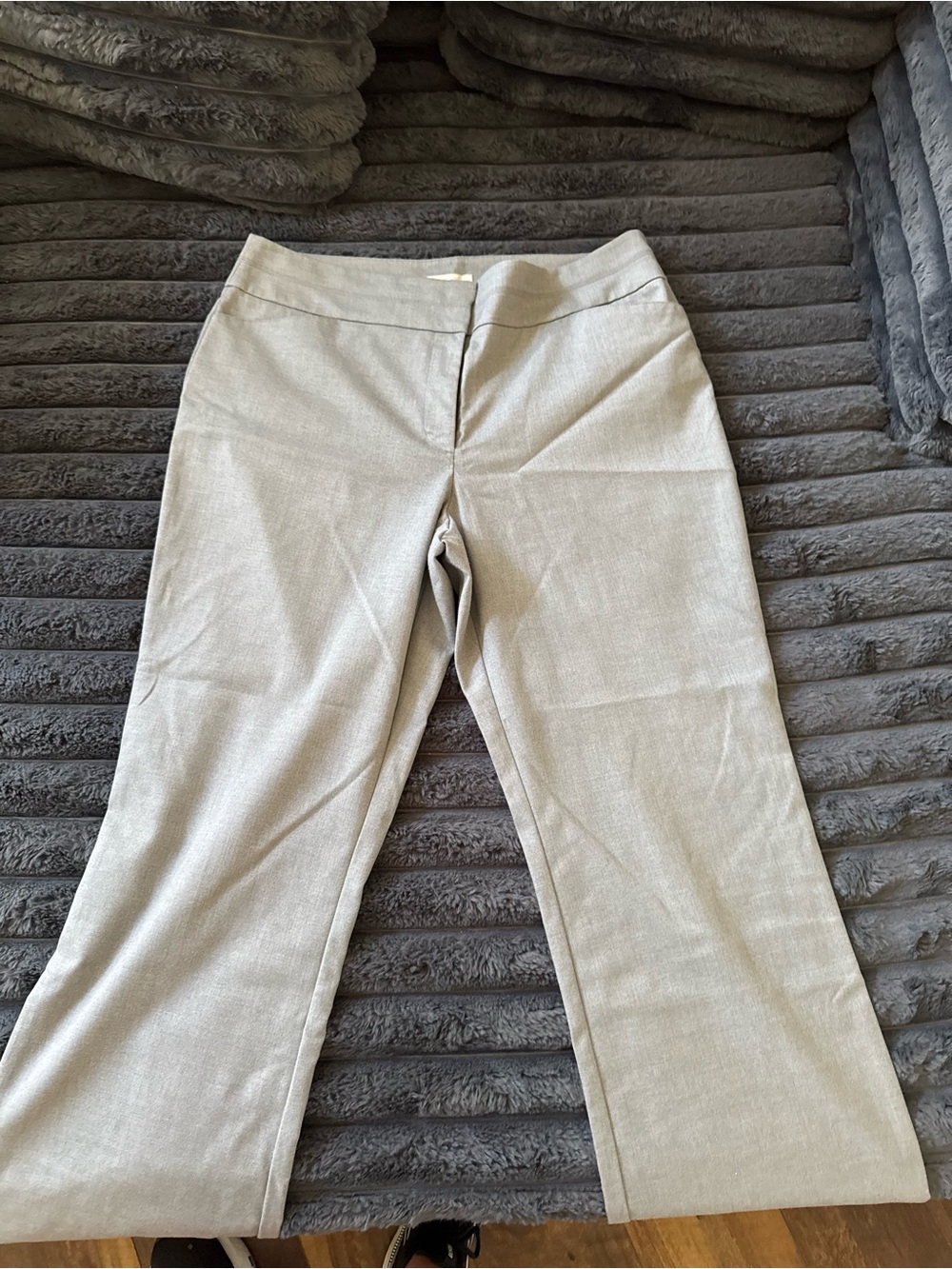 LOFT Light Gray Boot-Cut Dress Pants